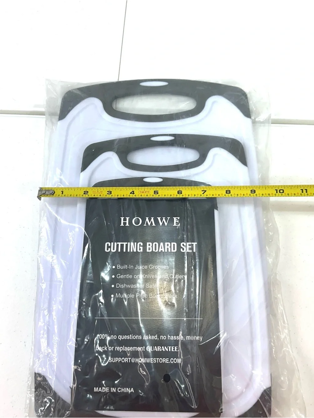 Homwe White and gray Cutting Board Set - 3 Pack